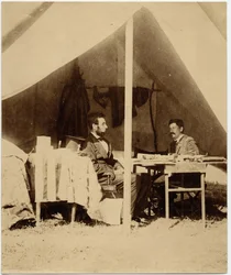 Abraham Lincoln (1809-65), 16. Präsident der USA, und George Brinton McClellan (1826-85), General der Unionsarmee